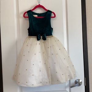 Girls dress green/gold American Dress size 6